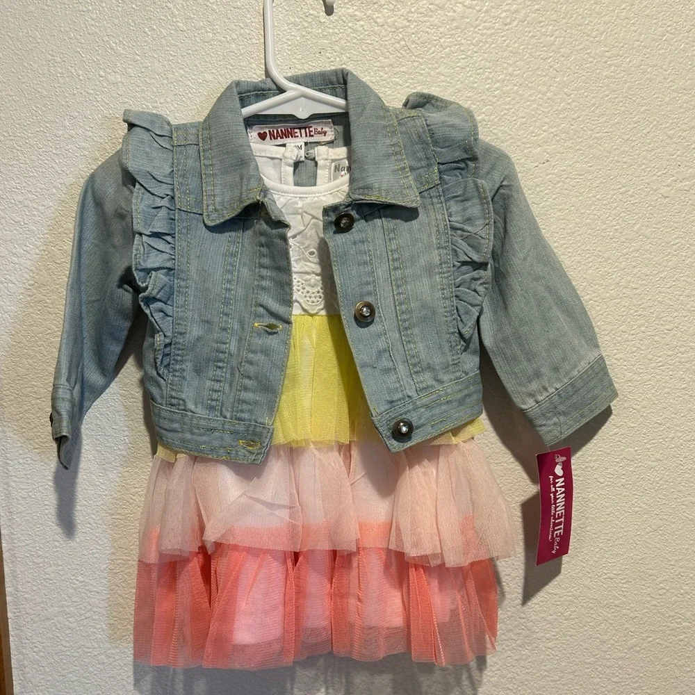 Nanette Kids Yellow and Pink Tiered Casual Dress